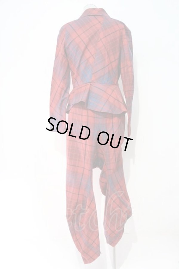 画像2: ヴィヴィアンウエストウッド 中古 / SU/タータンチェックセットアップ 3 赤チェック  I-24-04-20-004-jc-HD-ZI (2)