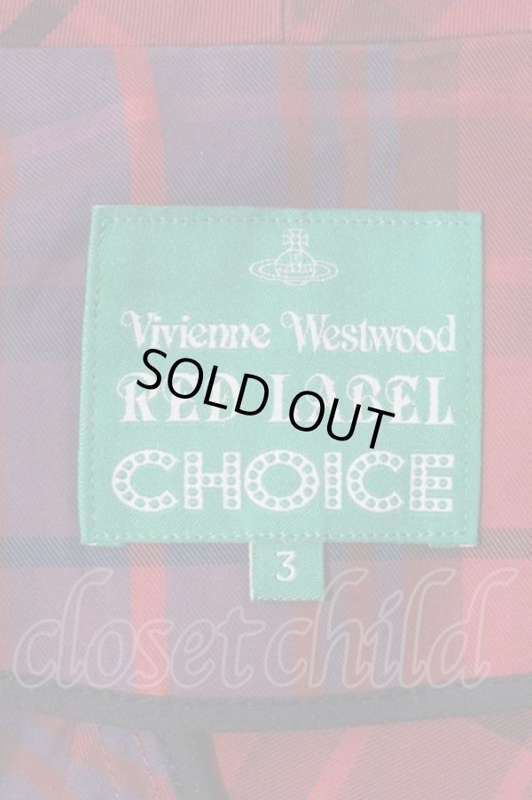 画像3: ヴィヴィアンウエストウッド 中古 / SU/タータンチェックセットアップ 3 赤チェック  I-24-04-20-004-jc-HD-ZI (3)