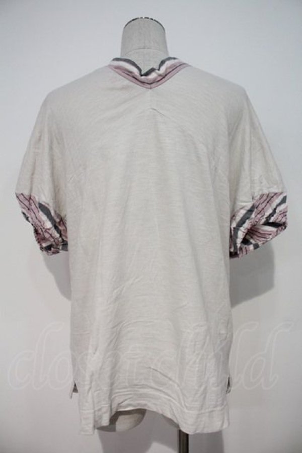 画像2: ヴィヴィアンウエストウッド 中古 / ストライプ切リ替エ半袖カットソー 2 アイボリーXピンク  I-24-04-20-021-to-HD-ZI (2)