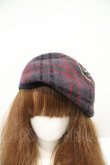 画像3: ヴィヴィアンウエストウッド 中古 / クロックチェックバスクベレー帽  パープル  I-24-05-22-049-gd-HD-ZI (3)