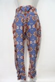 画像2: ヴィヴィアンウエストウッド 中古 / 総柄パンツ 2 青Ｘ茶  I-24-07-31-027-pa-HD-ZI (2)