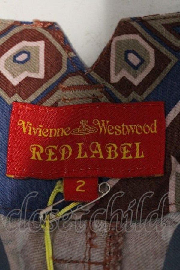 画像3: ヴィヴィアンウエストウッド 中古 / 総柄パンツ 2 青Ｘ茶  I-24-07-31-027-pa-HD-ZI (3)