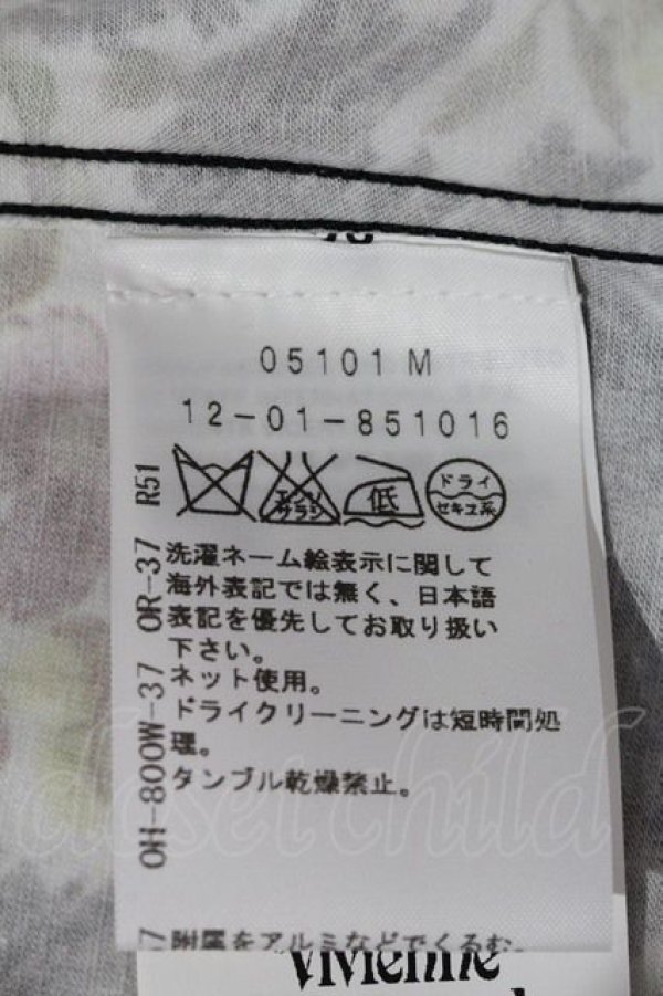 画像4: ヴィヴィアンウエストウッド 中古 / フルーツチェック半袖ブラウス 38 黒  I-24-07-31-002-bl-HD-ZI (4)