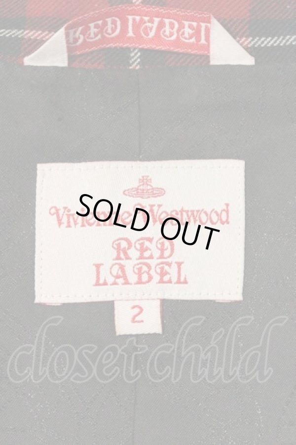 画像4: ヴィヴィアンウエストウッド 中古 / タータンチェックジャケット 2 赤Ｘ紺チェック  I-24-08-30-030-jc-HD-ZI (4)