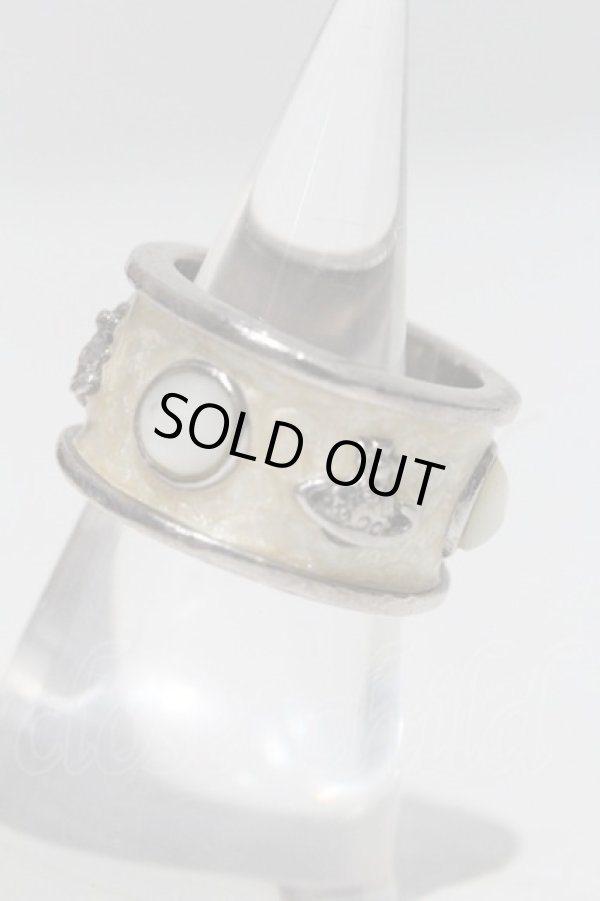 画像2: ヴィヴィアンウエストウッド 中古 / キングリング 約11〜12号 アイボリーＸシルバー  I-24-08-30-037-rg-HD-ZI (2)