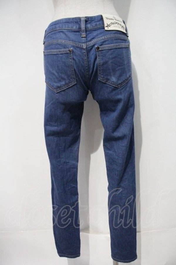 画像2: ANGLOMANIA 中古 / オーブ刺繍デニムパンツ 36 青デニム  I-24-09-04-017-pa-HD-ZI (2)