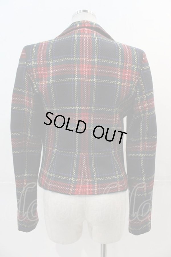 画像2: ANGLOMANIA 中古 / チェックジャケット 40 ネイビー  I-24-12-18-027-jc-HD-ZI (2)