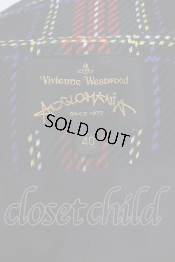 画像3: ANGLOMANIA 中古 / チェックジャケット 40 ネイビー  I-24-12-18-027-jc-HD-ZI (3)