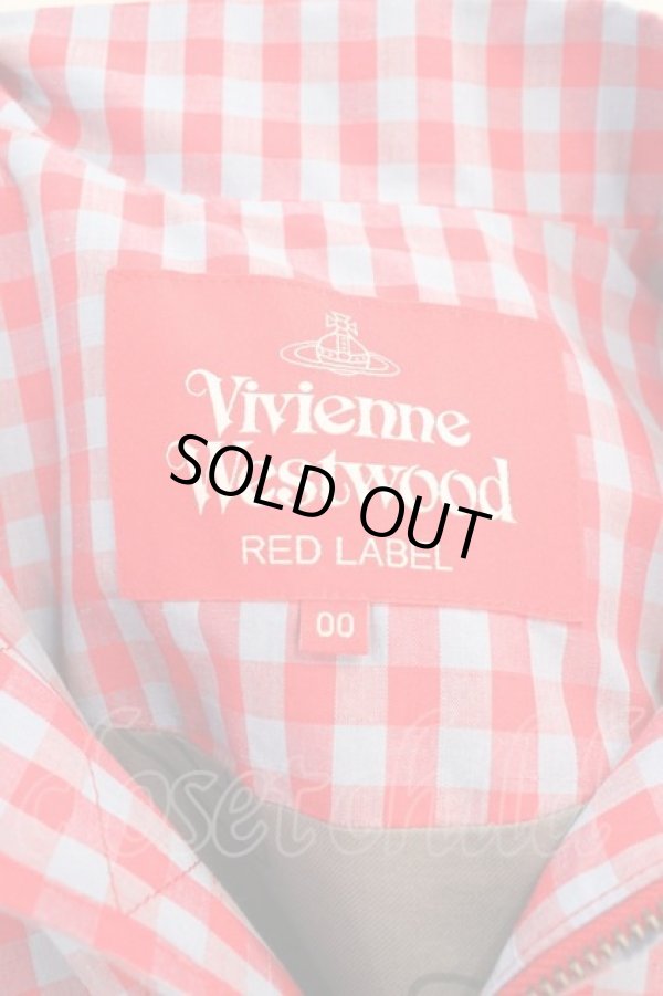 画像3: ヴィヴィアンウエストウッド 中古 / ギンガムORB刺繍 ブルゾン  赤  I-24-12-18-003-jc-HD-ZI (3)