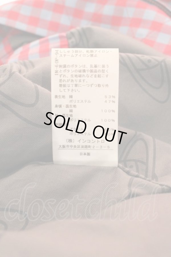 画像4: ヴィヴィアンウエストウッド 中古 / ギンガムORB刺繍 ブルゾン  赤  I-24-12-18-003-jc-HD-ZI (4)