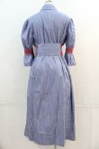 画像2: ヴィヴィアンウエストウッド 中古 / ストライプシャツスモッキングドレス 00 サックス  I-24-12-18-004-op-HD-ZI (2)