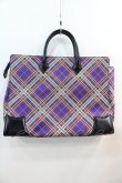 画像2: ヴィヴィアンウエストウッド 中古 / BAタータンチェックプレーンバッグ  パープルチェックＸ黒  I-24-12-18-047-ba-HD-ZI (2)