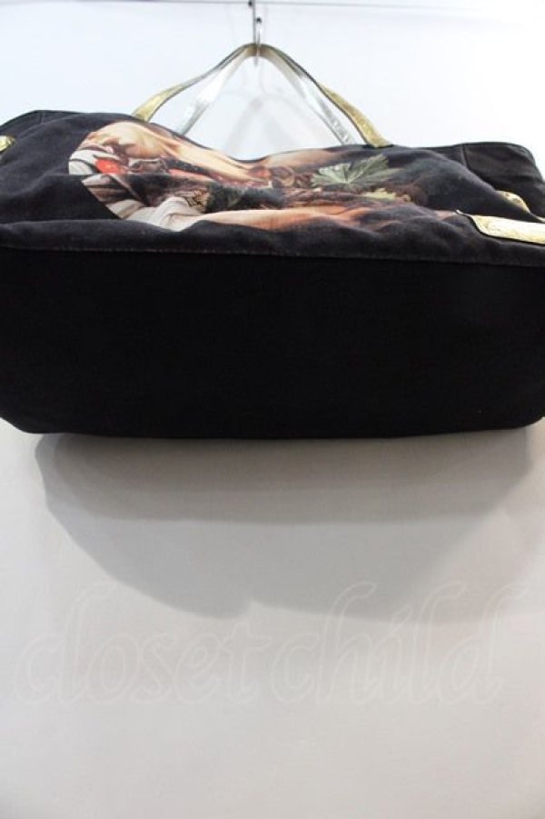 画像3: ヴィヴィアンウエストウッド 中古 / カラバッジョトートバッグ  黒Xゴールド  I-24-12-18-049-ba-HD-ZI (3)