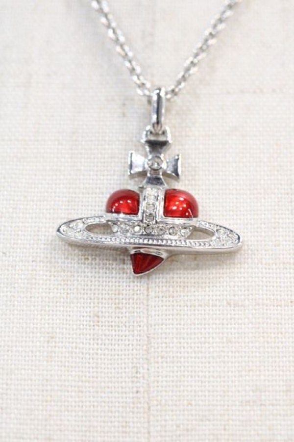 画像2: ヴィヴィアンウエストウッド 中古 / diamante heart stud neckrace  赤  I-25-02-12-030-ac-HD-ZI (2)