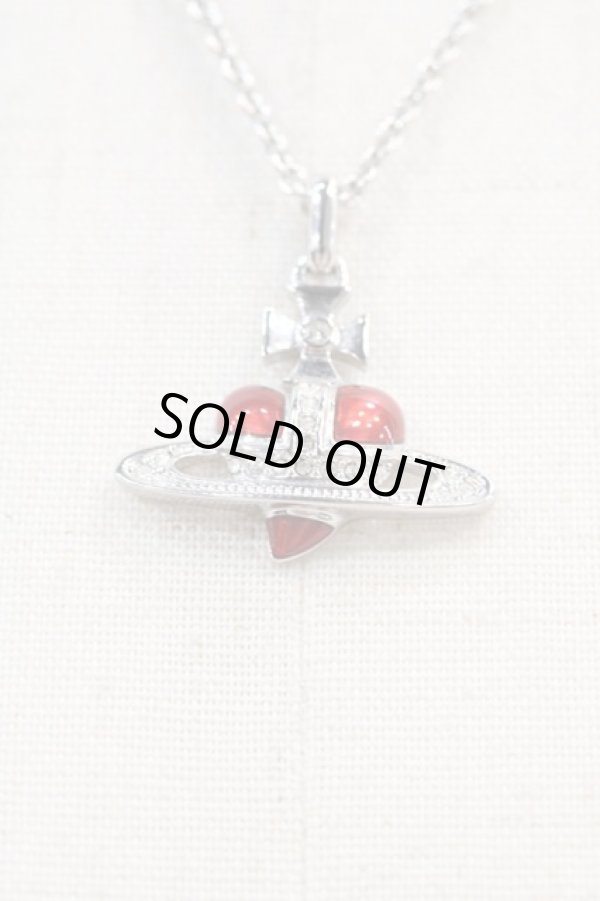 画像2: ヴィヴィアンウエストウッド 中古 / diamante heart stud neckrace  赤  I-25-02-12-030-ac-HD-ZI (2)