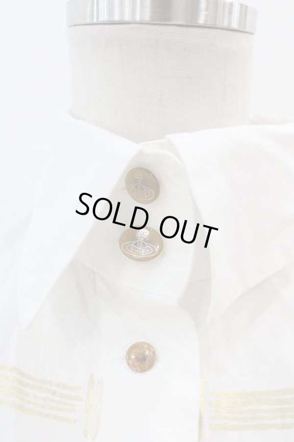 画像3: ヴィヴィアンウエストウッド 中古 / 楽譜デザインシャツ 2 白Ｘゴールド  I-25-02-12-007-bl-HD-ZI (3)