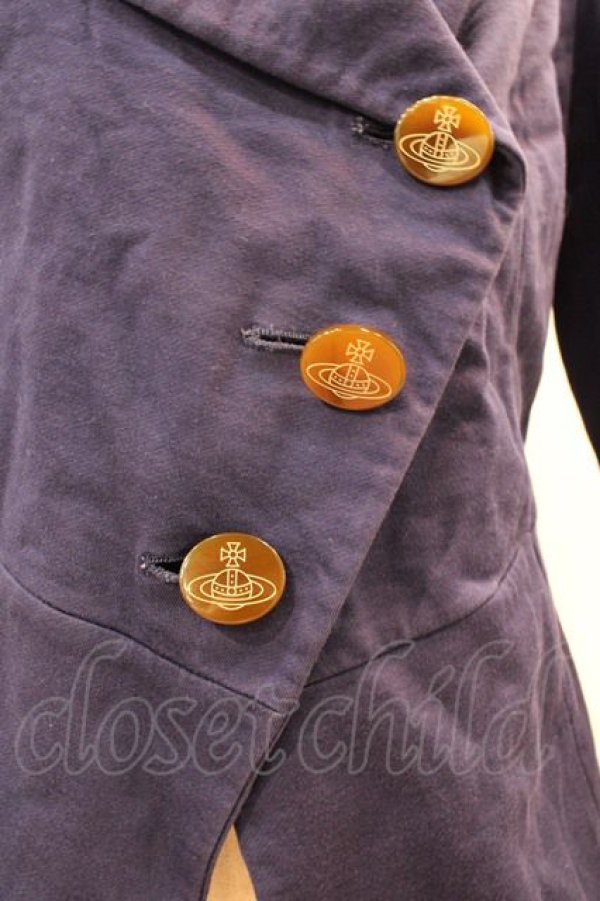 画像3: ヴィヴィアンウエストウッド 中古 / ナナメボタンスウェットラブジャケット 3 紫  I-25-02-12-014-jc-HD-ZI (3)