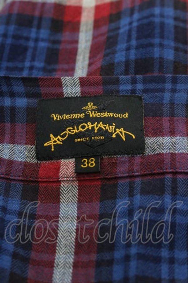 画像3: ヴィヴィアンウエストウッド 中古 / チェックシャツ風ワンピース  ボルドーX黒  I-25-03-31-047-op-HD-ZI (3)