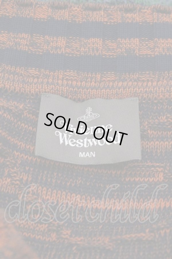 画像4: ヴィヴィアンウエストウッド MAN 中古 / 切替ニットベスト F ネイビーＸグリーン  I-25-03-31-002-to-HD-ZI (4)