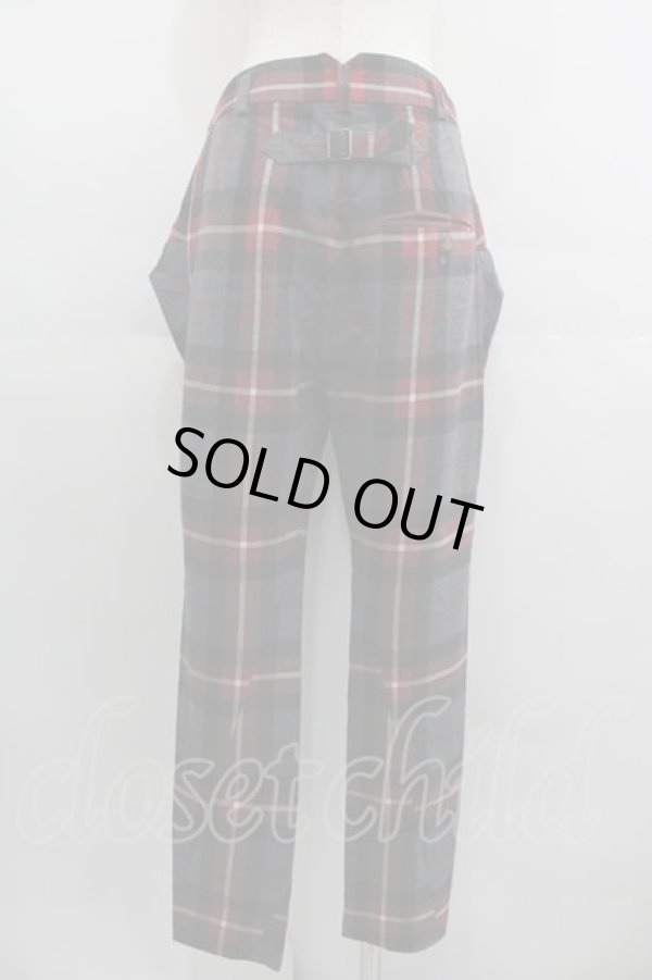 画像2: ヴィヴィアンウエストウッド 中古 / チェックトラウザー 1 赤Ｘ黒チェック  I-25-04-30-025-pa-HD-ZI (2)