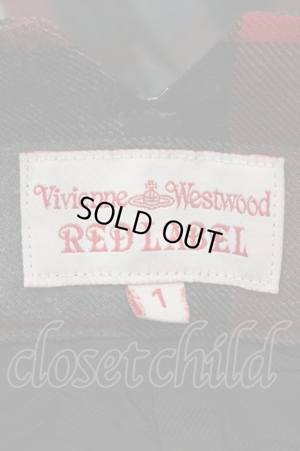 画像4: ヴィヴィアンウエストウッド 中古 / チェックトラウザー 1 赤Ｘ黒チェック  I-25-04-30-025-pa-HD-ZI (4)