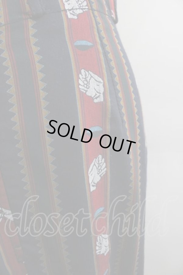 画像3: ヴィヴィアンウエストウッド 中古 / HRISSIE'S STRIPES CHAOSパンツ S 黒X赤  I-25-04-30-027-pa-HD-ZI (3)