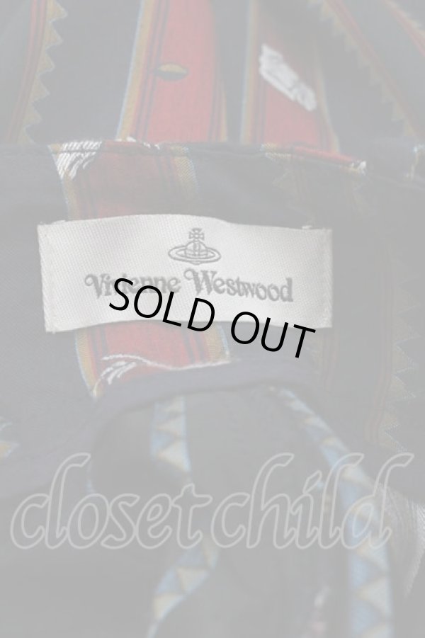 画像4: ヴィヴィアンウエストウッド 中古 / HRISSIE'S STRIPES CHAOSパンツ S 黒X赤  I-25-04-30-027-pa-HD-ZI (4)