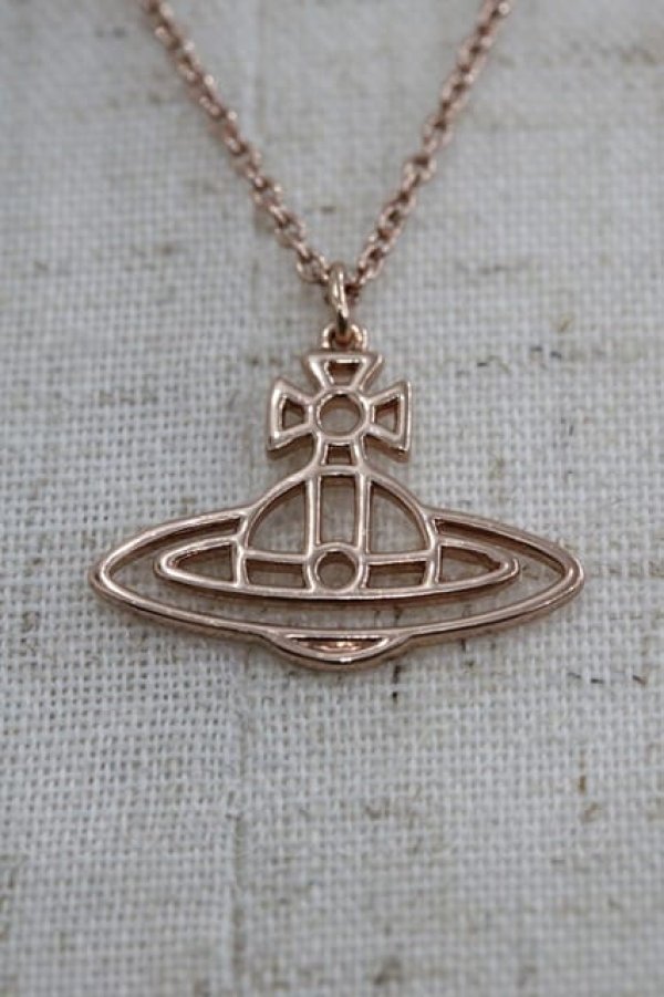 画像3: ヴィヴィアンウエストウッド 中古 / AC/シンラインオーブネックレス  ピンクゴールド  I-25-04-30-030-ac-HD-ZI (3)