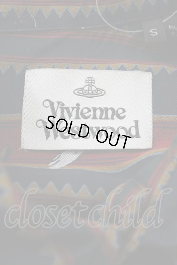 画像3: ヴィヴィアンウエストウッド 中古 / CHRISSIE'S STRIPES CHAOSシャツ S 黒X赤  I-25-04-30-004-bl-HD-ZI (3)