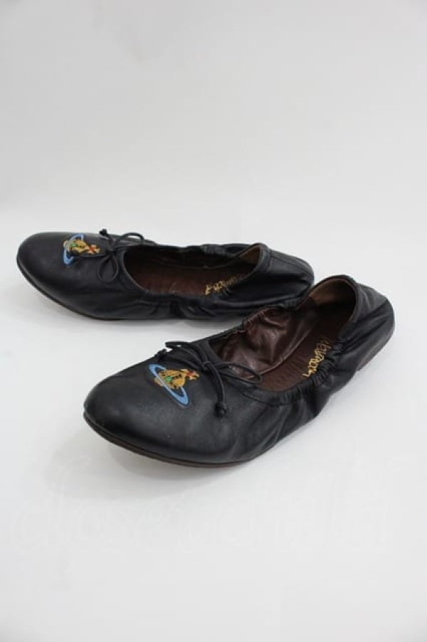 画像3: ヴィヴィアンウエストウッド 中古 / カラーオーブ刺繍パンプス 35 黒  I-25-04-30-041-sh-HD-ZI (3)