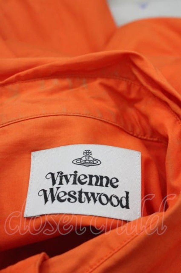 画像4: ヴィヴィアンウエストウッド 中古 / オーブ刺繍ポケットロングシャツ  オレンジ  I-25-04-30-005-bl-HD-ZI (4)