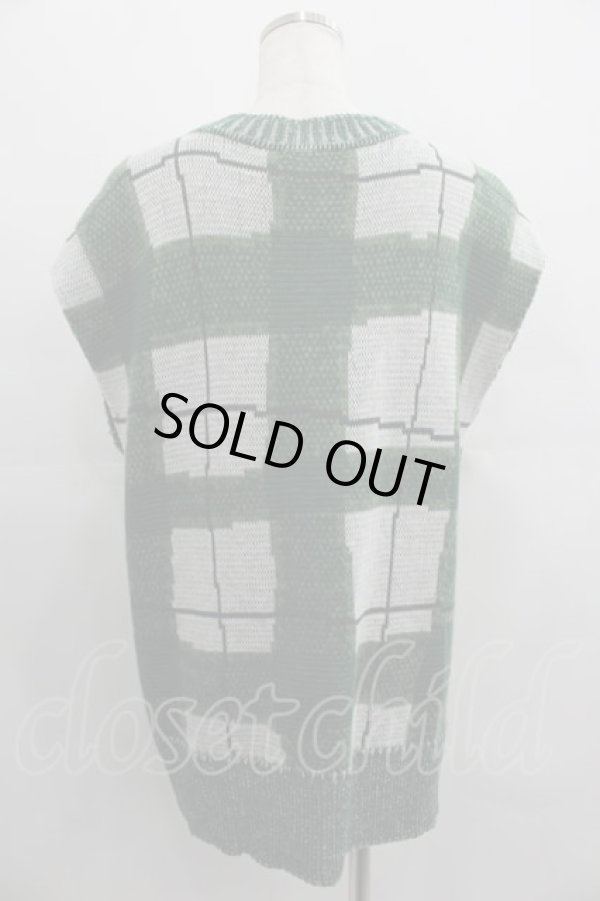 画像2: ヴィヴィアンウエストウッド 中古 / Messy Taetan knitベスト 00 グリーンチェック  I-25-04-30-006-to-HD-ZI (2)
