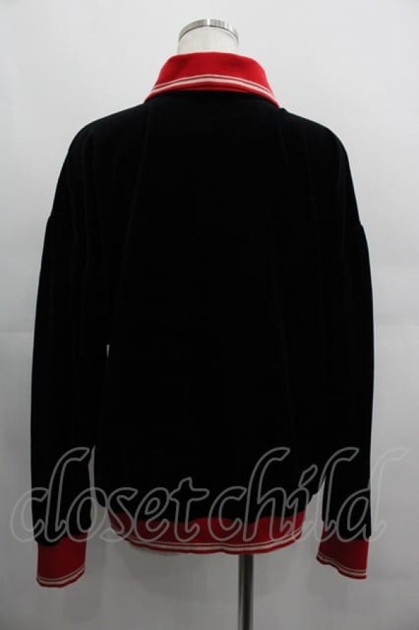 画像2: ヴィヴィアンウエストウッド 中古 / コットンベロアハーフジップトップス 00 黒Ｘ赤  I-25-04-30-008-to-HD-ZI (2)