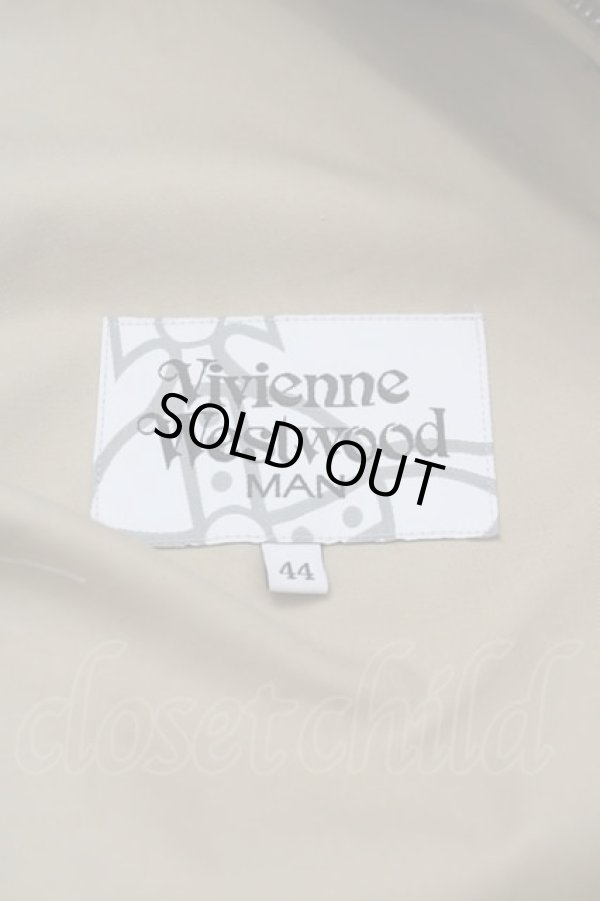 画像4: ヴィヴィアンウエストウッド MAN 中古 / チェック変形トレンチコート 44 ベージュＸ黒  I-25-04-30-001-co-HD-ZI (4)