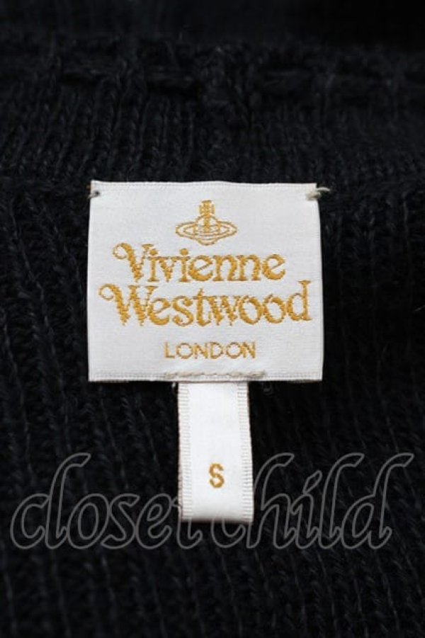 画像4: ヴィヴィアンウエストウッド 中古 / 裾変形ニットカーディガン S 黒  I-25-04-30-009-to-HD-ZI (4)