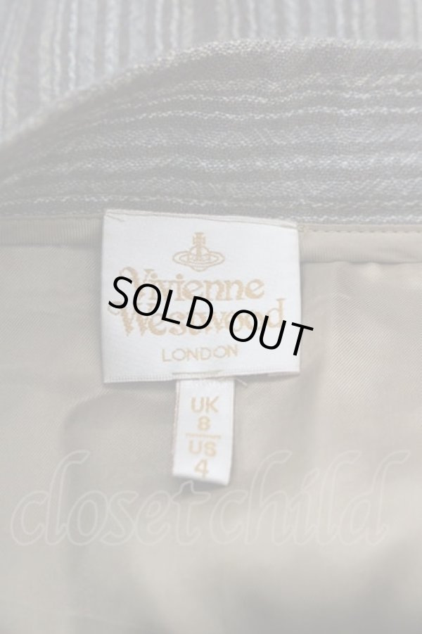 画像3: ヴィヴィアンウエストウッド 中古 / ストライプ変形スカート UK8/US4 ブラウン  I-25-04-30-022-sk-HD-ZI (3)