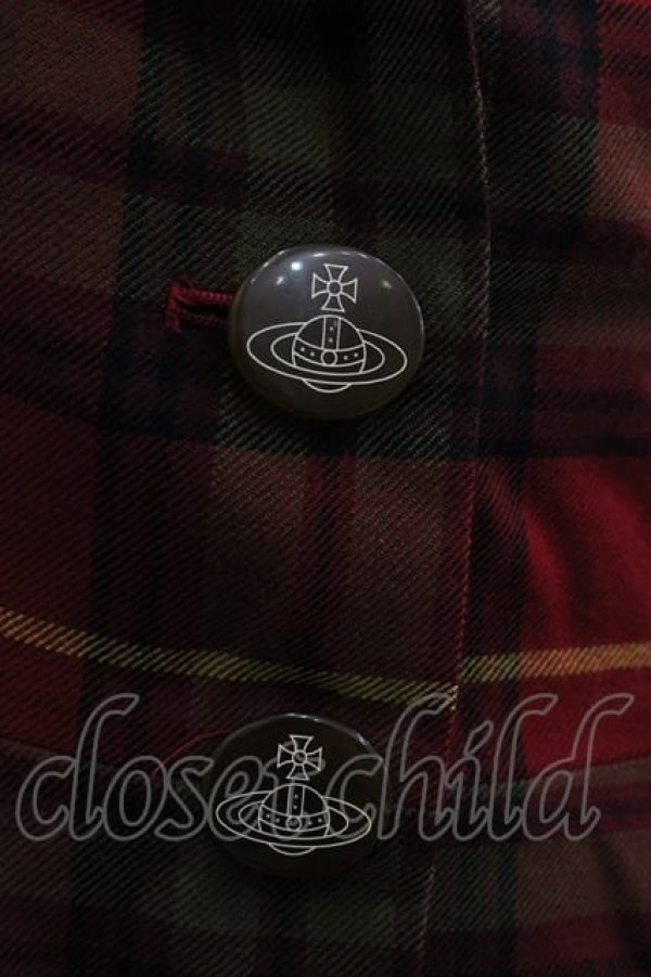 画像3: ヴィヴィアンウエストウッド 中古 / タータンチェックラブジャケット 2 赤チェック  I-25-05-21-033-jc-HD-ZI (3)