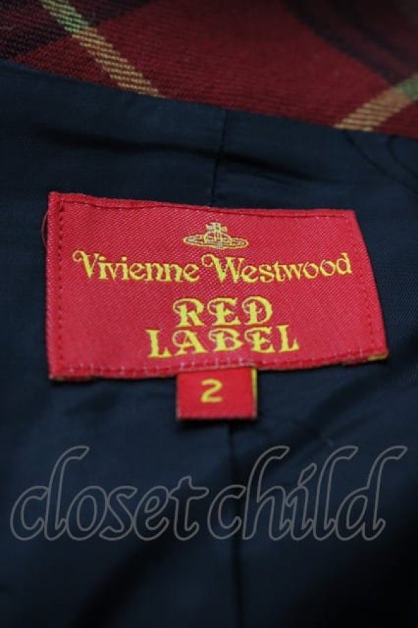画像4: ヴィヴィアンウエストウッド 中古 / タータンチェックラブジャケット 2 赤チェック  I-25-05-21-033-jc-HD-ZI (4)