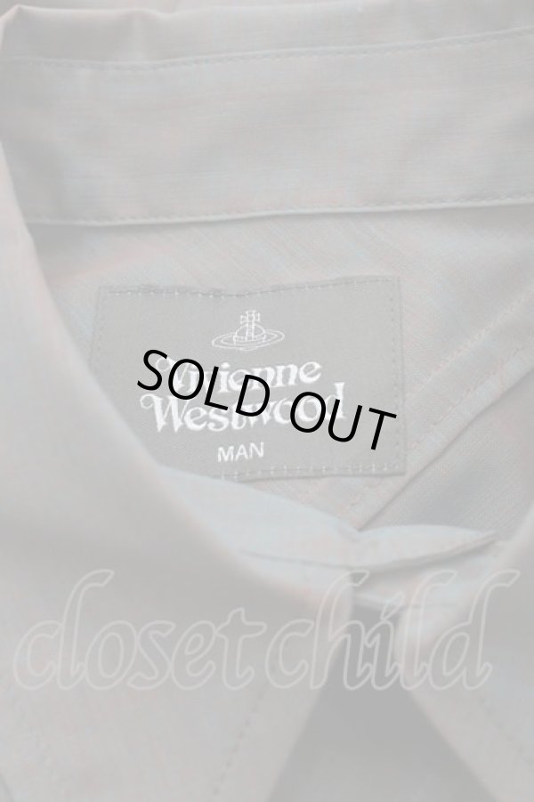 画像4: ヴィヴィアンウエストウッド MAN 中古 / ナナメボタンオーブ刺繍シャツ F ブラウン  I-25-05-21-004-bl-HD-ZI (4)