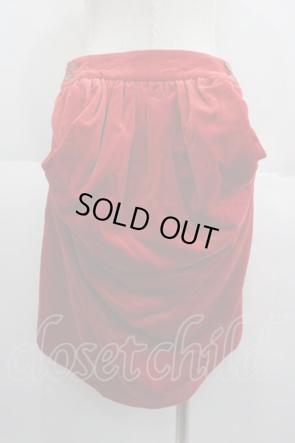 画像2: ヴィヴィアンウエストウッド 中古 / 別珍スカート 42 赤  I-25-05-21-047-sk-HD-ZI (2)