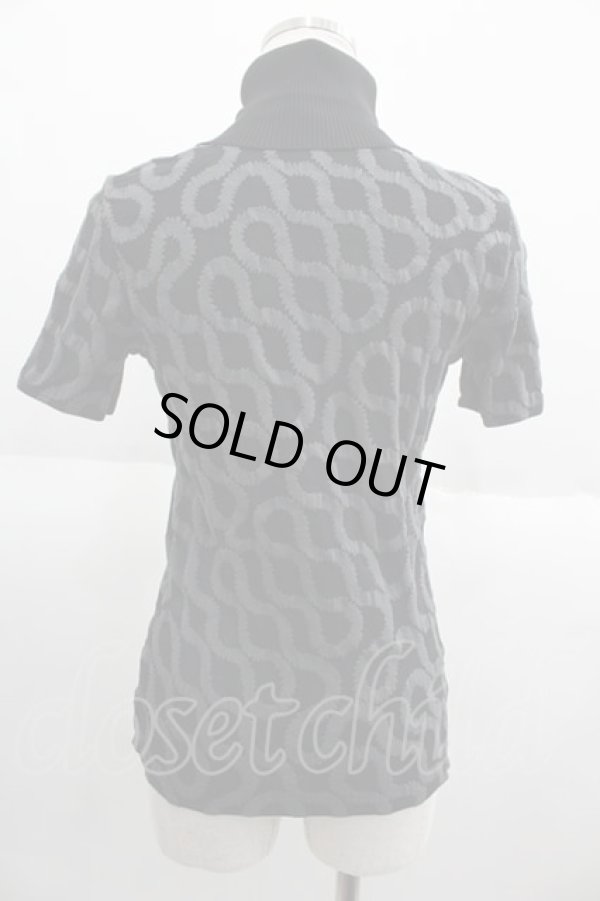 画像2: ヴィヴィアンウエストウッド 中古 / スクイグル半袖トップス  黒Ｘグレー  I-25-05-21-013-ts-HD-ZI (2)