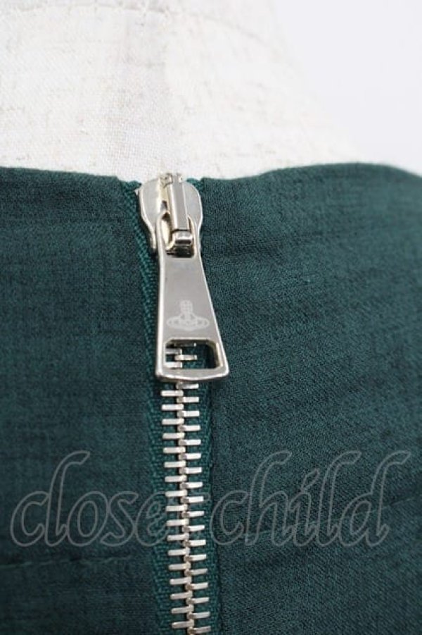 画像3: ANGLOMANIA 中古 / 後ロZIP長袖ワンピース 40 緑  I-25-06-25-022-op-HD-ZI (3)