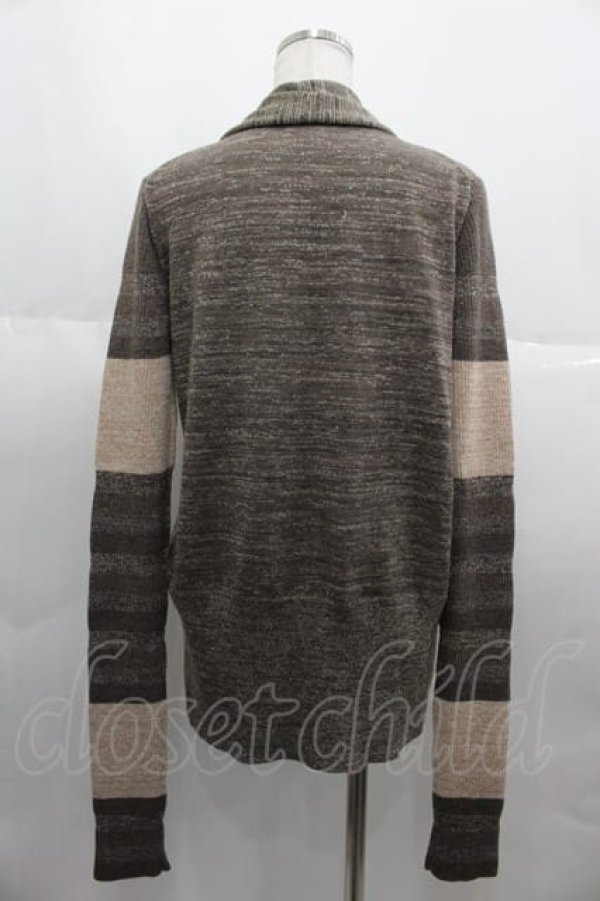 画像2: ヴィヴィアンウエストウッド 中古 / ニットボーダーリボンロングカーデ 3 ブラウンＸ白  I-25-06-25-003-to-HD-ZI (2)