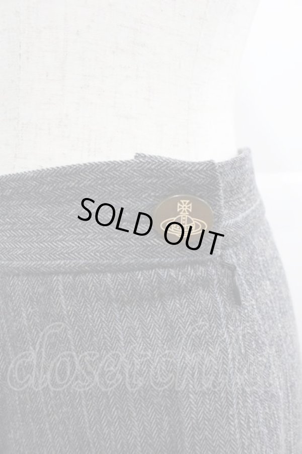 画像3: ヴィヴィアンウエストウッド 中古 / ストライプタイトミニスカート 40 グレー  I-25-06-25-026-sk-HD-ZI (3)