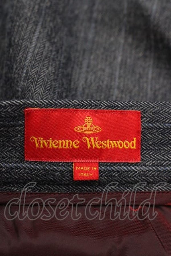 画像4: ヴィヴィアンウエストウッド 中古 / ストライプタイトミニスカート 40 グレー  I-25-06-25-026-sk-HD-ZI (4)