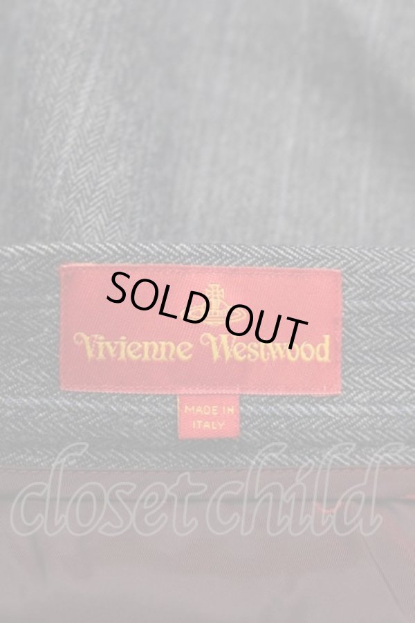 画像4: ヴィヴィアンウエストウッド 中古 / ストライプタイトミニスカート 40 グレー  I-25-06-25-026-sk-HD-ZI (4)