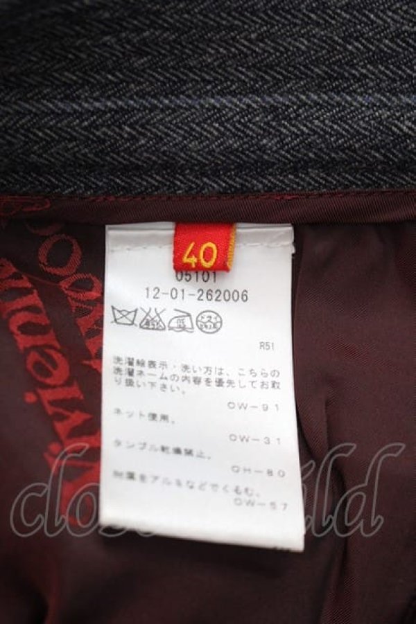 画像5: ヴィヴィアンウエストウッド 中古 / ストライプタイトミニスカート 40 グレー  I-25-06-25-026-sk-HD-ZI (5)