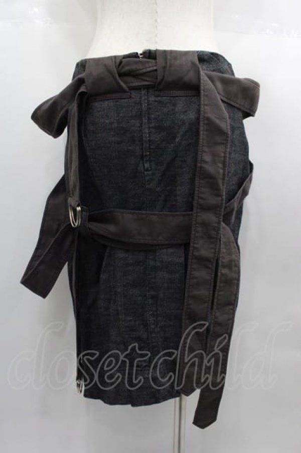 画像2: ヴィヴィアンウエストウッド 中古 / ボンテージ風デニムスカート 2 黒デニム  I-25-06-25-031-sk-HD-ZI (2)