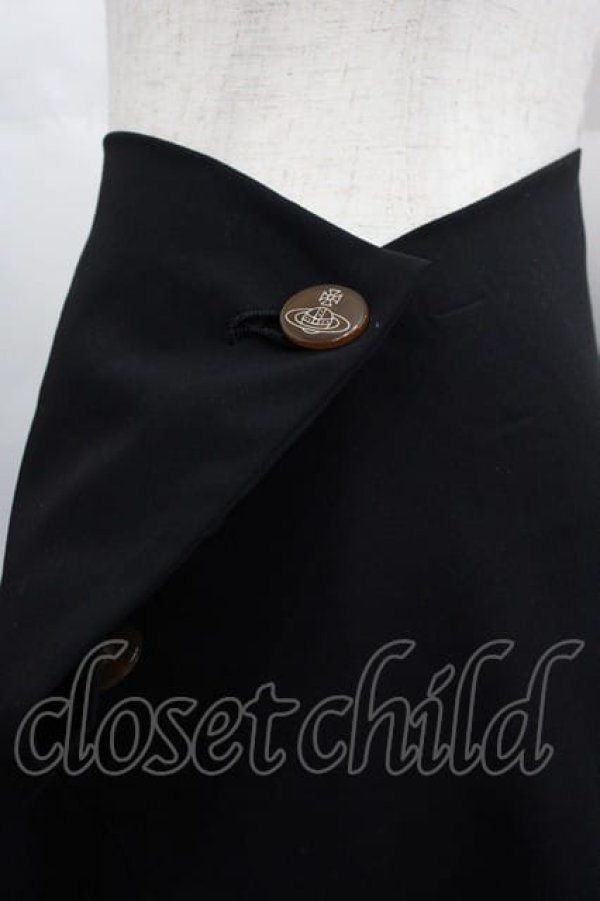 画像3: ヴィヴィアンウエストウッド 中古 / オーブボタンタイトスカート 3 黒  I-25-06-25-033-sk-HD-ZI (3)