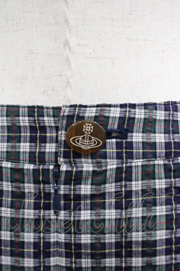 画像3: ヴィヴィアンウエストウッド 中古 / チェックミニタイトスカート 2 黒チェック  I-25-06-25-034-sk-HD-ZI (3)